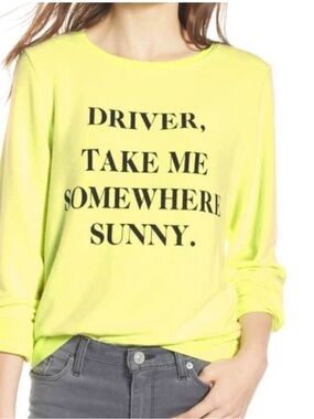 Wildfox Driver Take Me Somewhere Sunny Yellow Size Medium